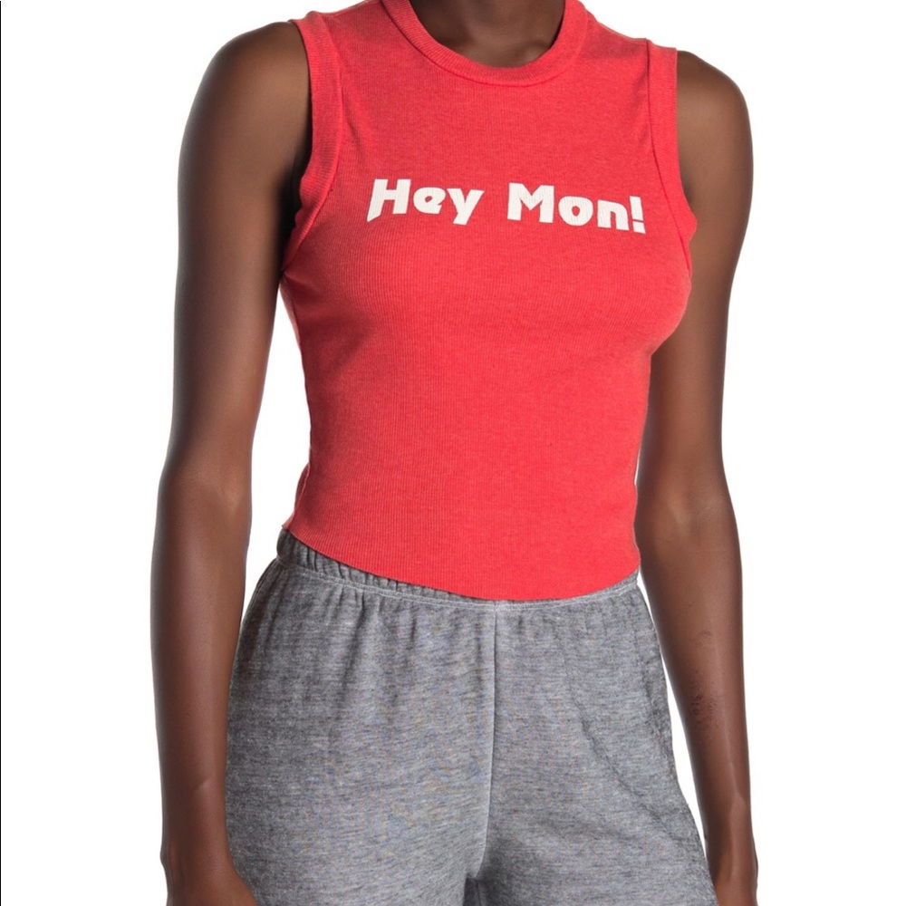 Wildfox Hey Mon Cropped Sleeveless T-shirt 391